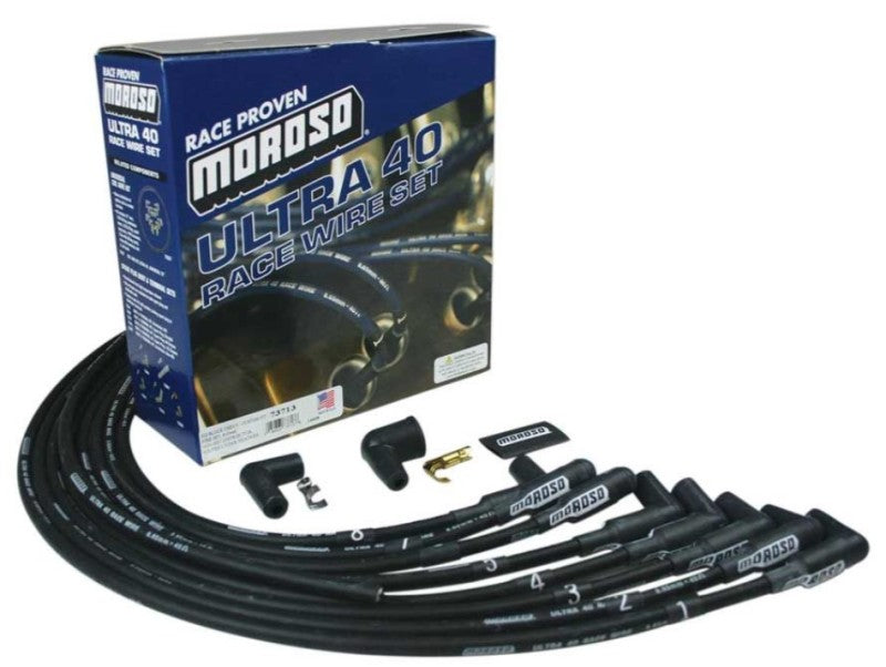 Moroso Chevrolet Big Block Ignition Wire Set - Ultra 40 - Unsleeved - Non-HEI - Under Header - Black