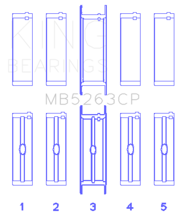King Engine Bearings Ford Eng 445 T/Dies Crankshaft Main Bearing Set (Set of 5)