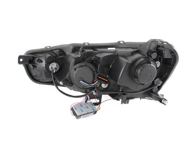 ANZO 2008-2015 Mitsubishi Lancer Projector Headlights w/ Halo Black (CCFL)