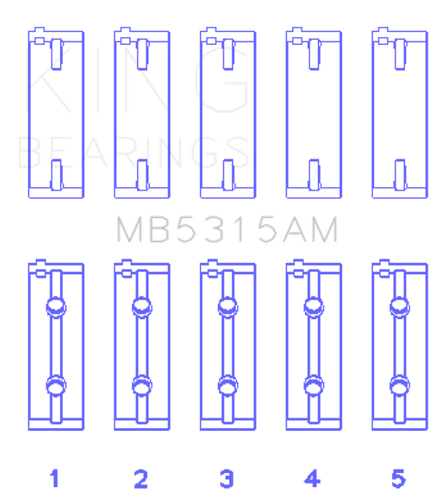 King Engine Bearings Mitsubishi 4G63T/4G64 (Size 0.25) Main Bearing Set
