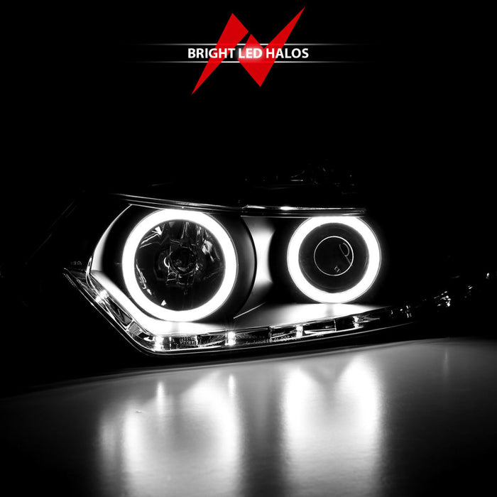 ANZO 2009-2012 Acura TSX Projector Headlights w/ Halo Black (CCFL) (HID Compatible)