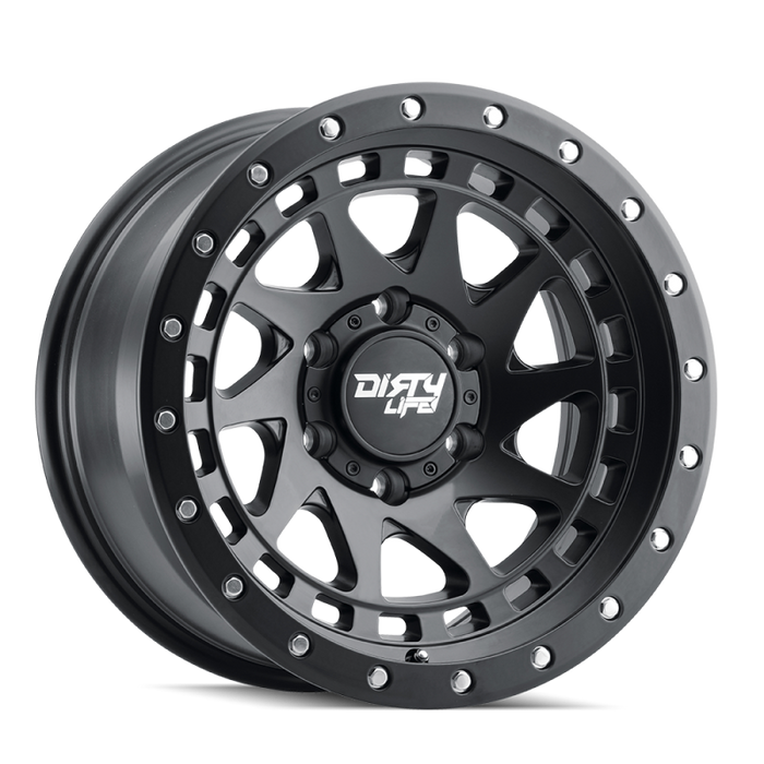 Dirty Life 9311 Enigma Pro 17x9/5x127 BP/-38mm Offset/71.5mm Hub Matte Black Wheel - Beadlock
