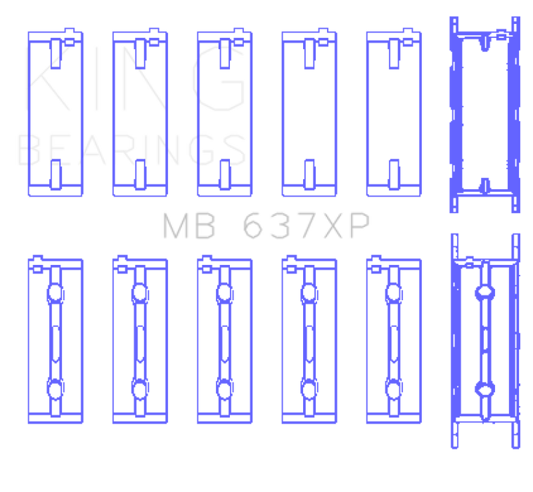 King Engine Bearings BMW S85B50A Crankshaft Performance Main Bearings (Size STDX)