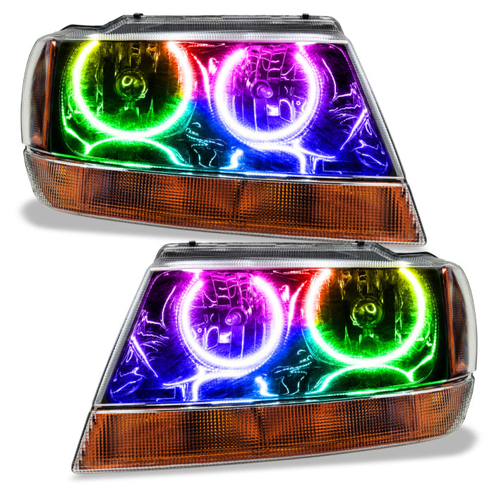 Oracle 99-04 Jeep Grand Cherokee SMD HL - Black - ColorSHIFT w/ Simple Controller