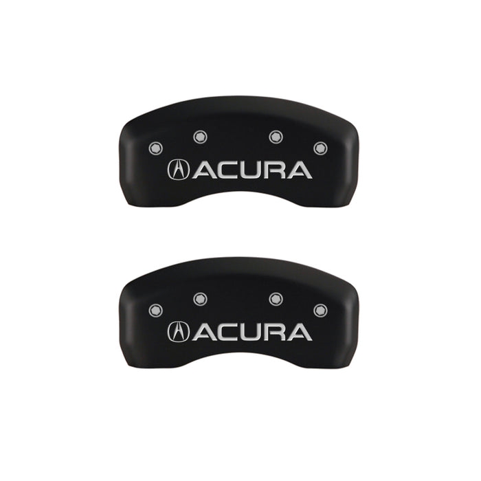 MGP 4 Caliper Covers Engraved Front & Rear Acura Red finish silver ch