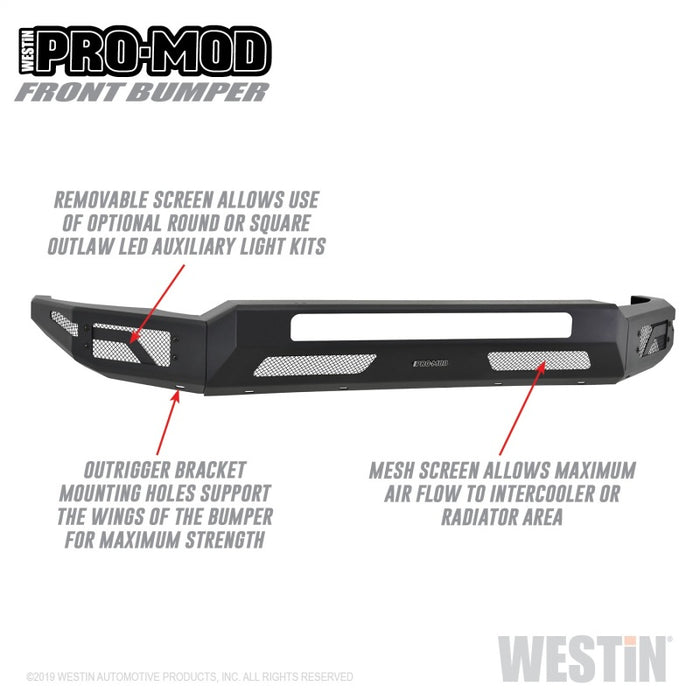 Westin 2011-2016 Ford F-250/350/450/550 Super Duty Pro-Mod Front Bumper - Textured Black