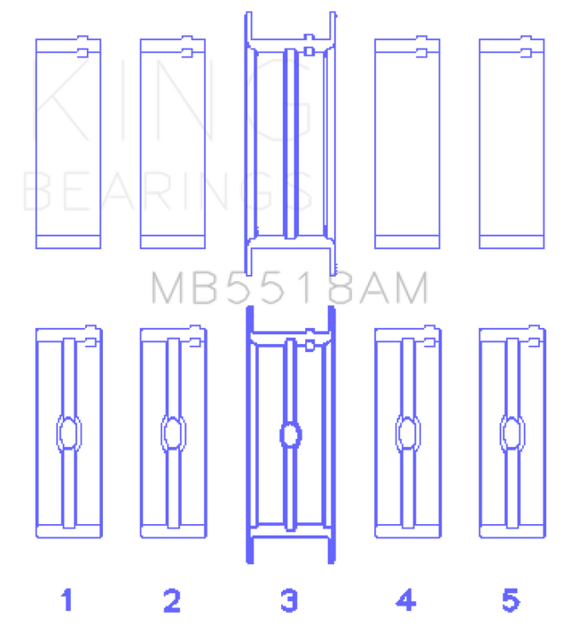 King Engine Bearings AMC/Jeep 390 & 401 Crankshaft Main Bearing Set - Size STD