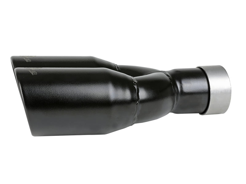 aFe MACH Force-Xp 409 Stainless Steel Clamp-on Exhaust Tip 2.5in Inlet 3.5in Outlet - Black