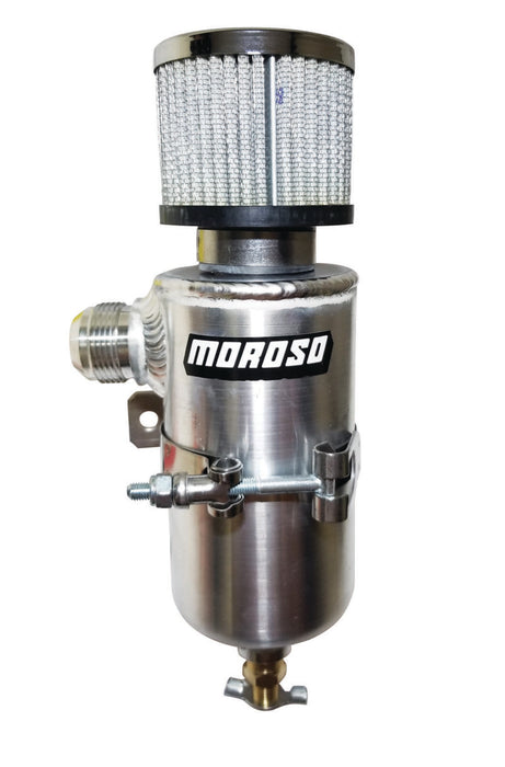 Moroso Breather Tank/Catch Can - 16An Male Fitting - Aluminum
