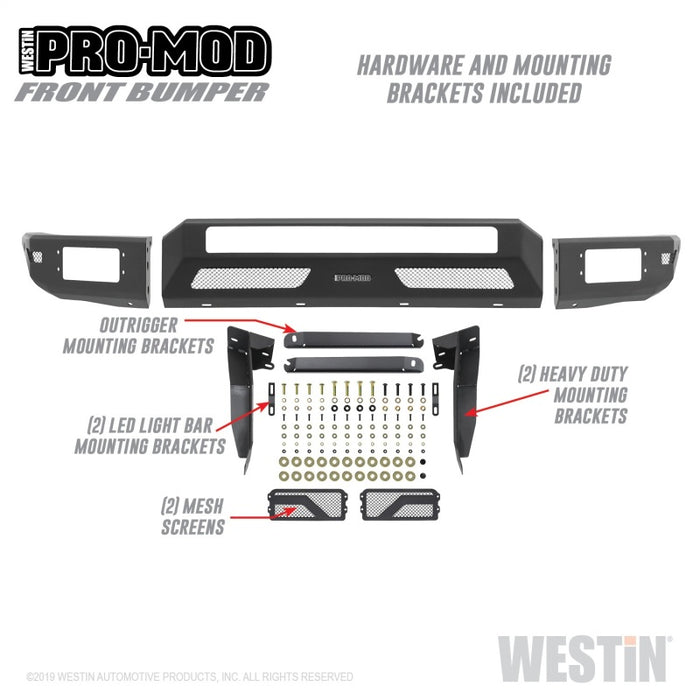 Westin 16-20 Toyota Tacoma Pro-Mod Front Bumper - Textured Black