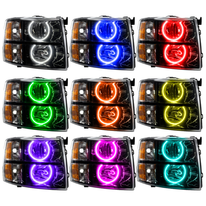 Oracle 07-13 Chevrolet Silverado SMD HL - Blk - Round Style - ColorSHIFT w/o Controller