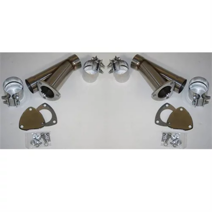 Granatelli 2.5in Stainless Steel Manual Dual Exhaust Cutout Kit w/Slip Fit Band Clamp