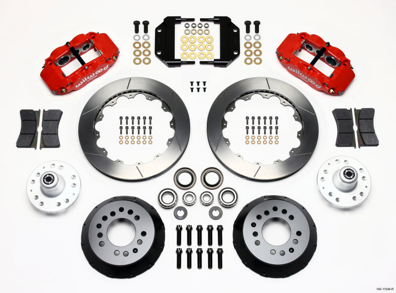 Wilwood Narrow Superlite 6R Front Hub Kit 12.88in Red Magnum Force Drop Spindle