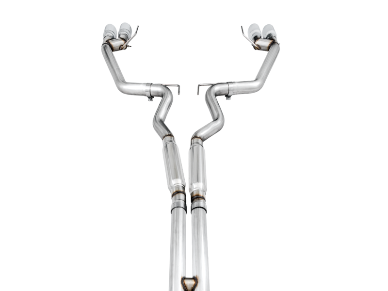 AWE Tuning 2018+ Ford Mustang GT (S550) Cat-Back Exhaust - Track Edition (Quad Chrome Silver Tips)