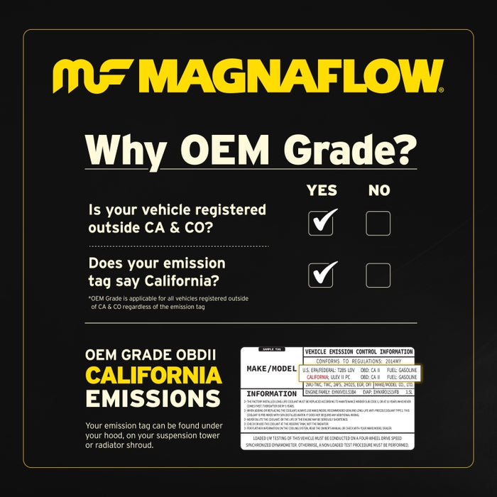 MagnaFlow 18-20 Honda Odyssey V6 3.5L OEM Underbody Single Grade Direct-Fit Catalytic Converter