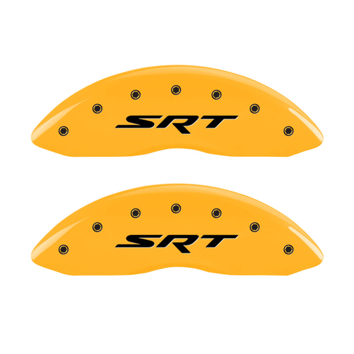 MGP 4 Caliper Covers Engraved Front & Rear Srt Yellow Finish Black Char 2006 Jeep Commander