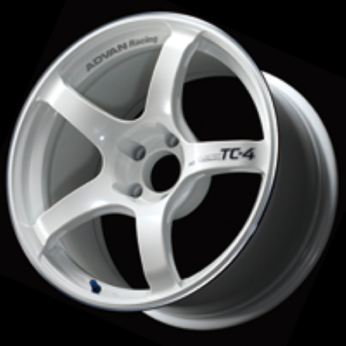Advan TC4 17x7.5 +35 4x98 Racing White Metallic and Ring Wheel