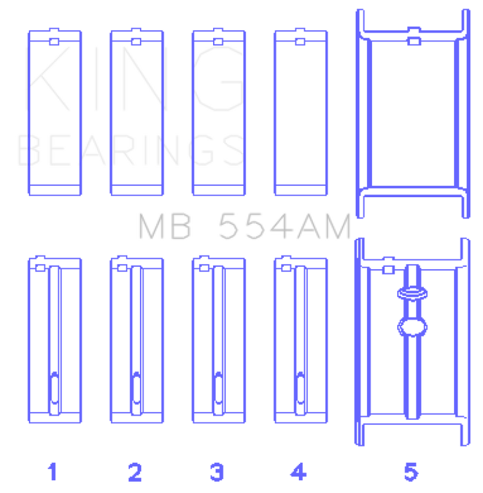 King GM 265/283/302/327 8 Cyl (Size STD) Main Bearing Set