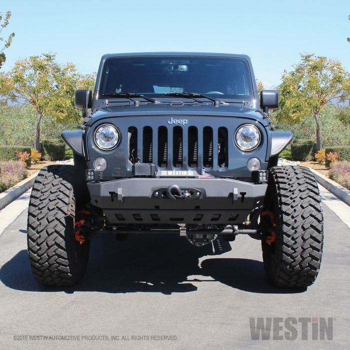 Westin 07-18 Jeep Wrangler JK WJ2 Stubby Front Bumper - Tex. Blk