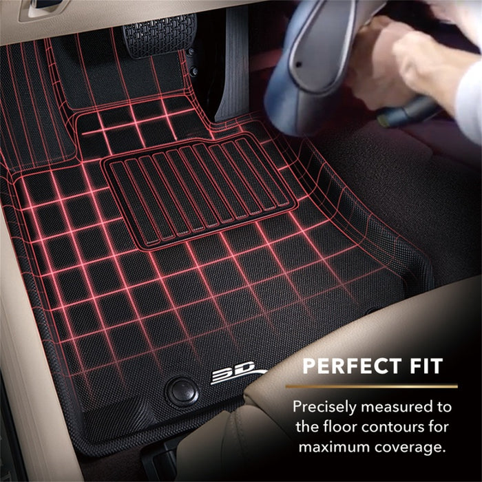 3D MAXpider 2019-2020 GMC/Chevrolet Sierra 1500/Silverado 1500 Kagu 2nd Row Floormats - Black