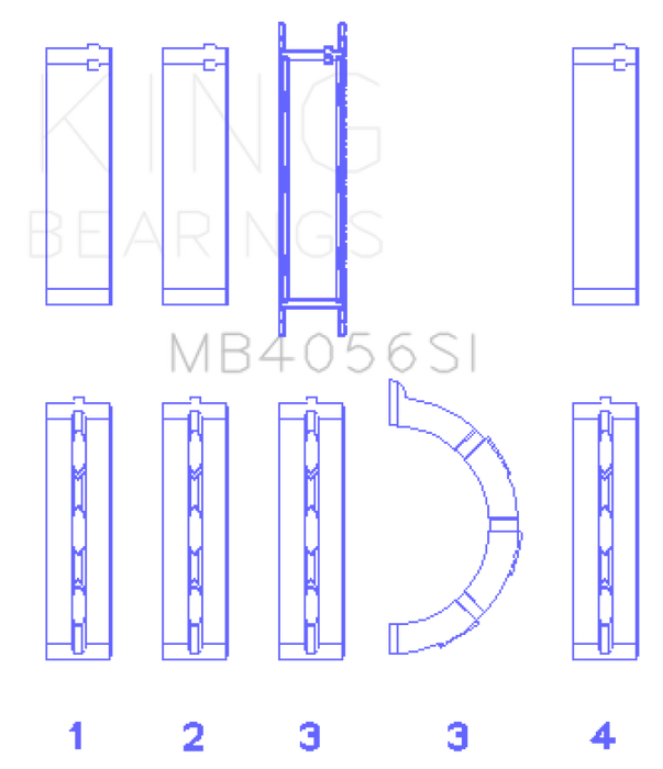 King Engine Bearings 97-07 Ford 2.5L/2.9L/3.0L (Size 0.25) Main Bearing Set