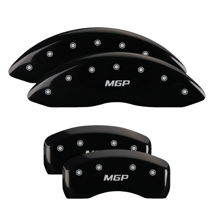 MGP 4 Caliper Covers Engraved Front & Rear MGP Black Finish Silver Char 2017 Toyota Corolla IM