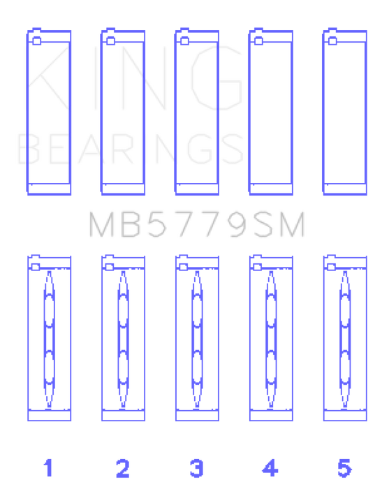 King Engine Bearings Audi CDAA/CDHA/CDHB/CDAB Main Bearing Set (Set of 5) - Size STD