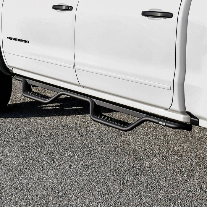 Westin 14-18 Chevrolet Silverado/GMC Sierra Crew Cab Outlaw Nerf Step Bars (Excl. Diesel) -Text. Blk