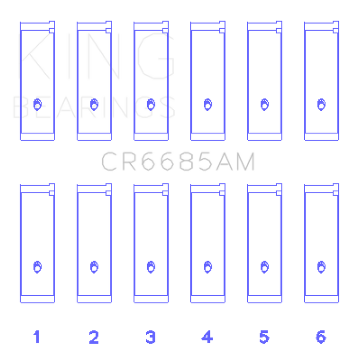 King Engine Bearings Isuzu 6VD1 Connecting (Size +1.0) Rod Bearing Set