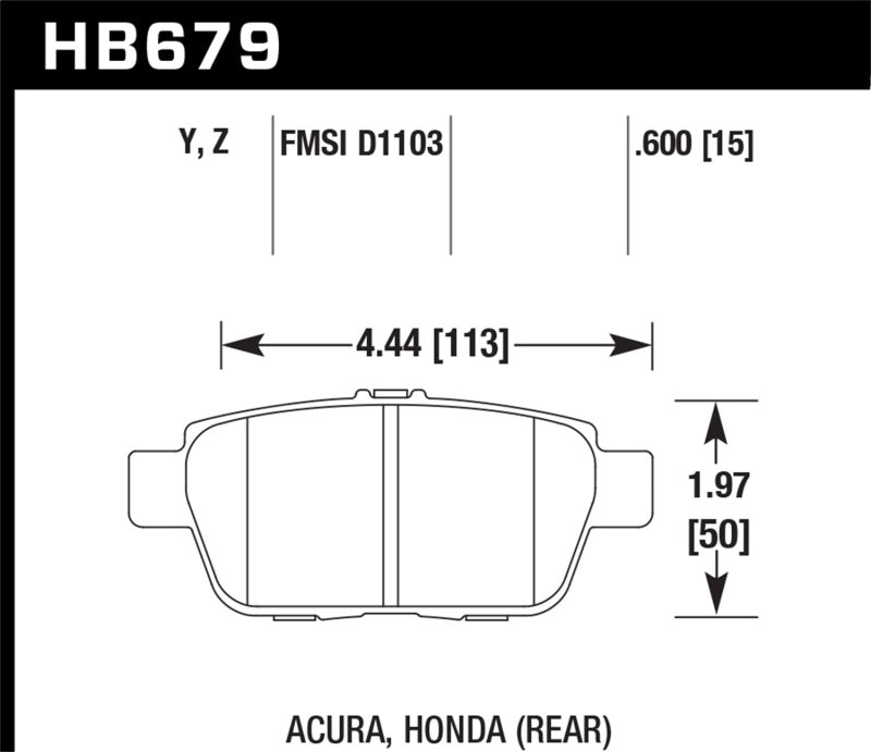 Hawk 09-14 Acura TL / 06-14 Honda Ridgeline 3.5L V6 LTS Rear Brake Pads