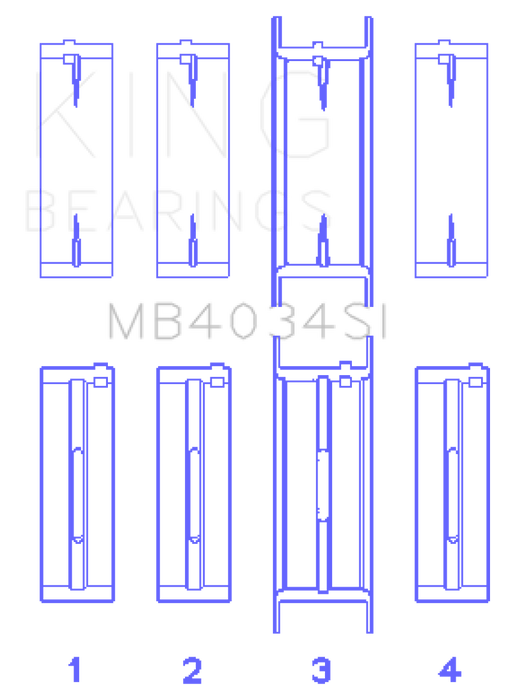 King Engine Bearings Ford 232 (Size 0.25) Main Bearing Set