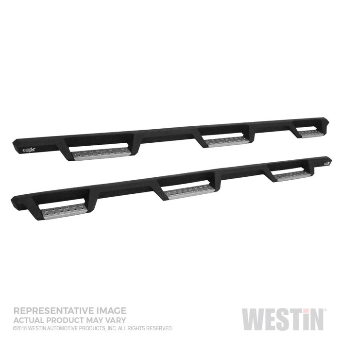 Westin 2019 Chevrolet Silverado/Sierra 1500 (5.5ft) Drop Wheel to Wheel Nerf Step Bars - Txt Black