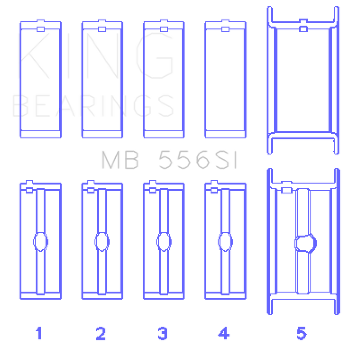 King Engine Bearings Chevrolet 396/400/427/502 (Undersize 0.30in) SI-Series Main Bearing Set