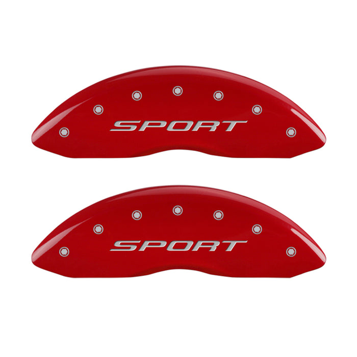 MGP 4 Caliper Covers Engraved Front & Rear 2015/Sport Red Finish Silver Char 2018 Ford Fusion