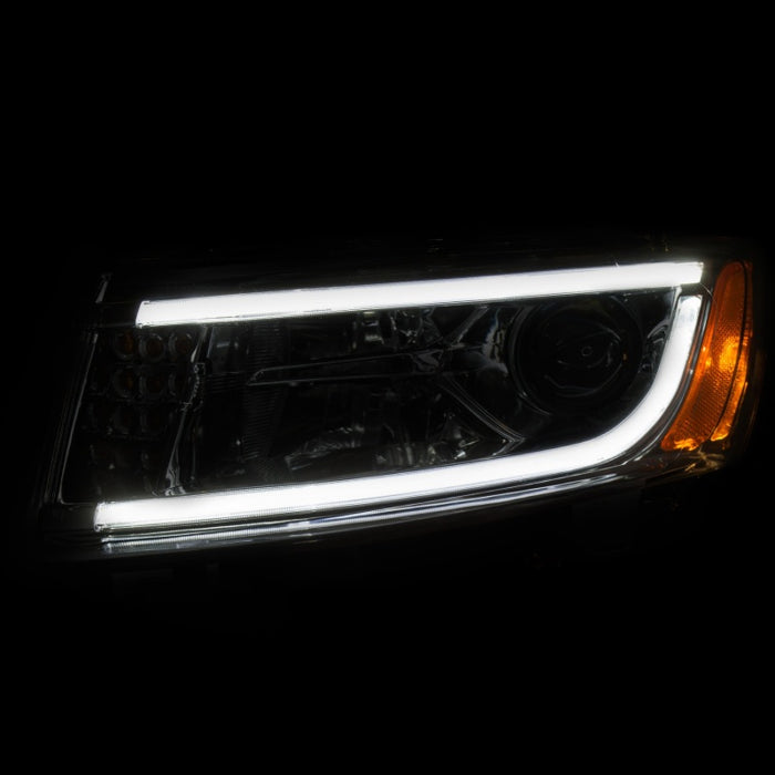 ANZO 2014-2015 Jeep Grand Cherokee Projector Headlights w/ Plank Style Design Chrome