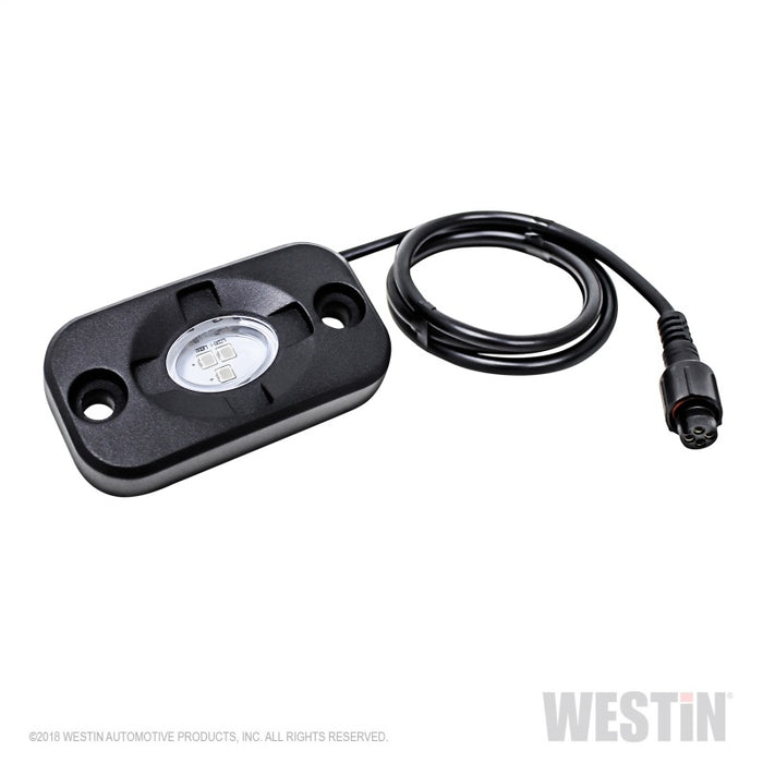 Westin Universal LED Rock Light Kit - 4 Lights - 14ft 9in Wiring Harness & Switch - Black