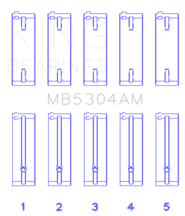 King Engine Bearings Kia/Mazda DOHC 16 Valve/SOHC 16 Valve/SOHC 8 Valve (Size STD) Main Bearing Set