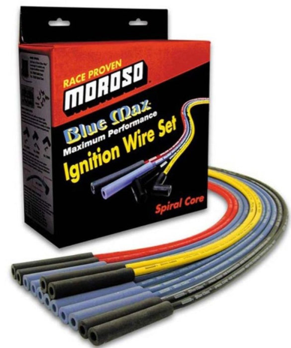Moroso Ford 351W V8 Ignition Wire Set - Blue Max - Spiral Core - Sleeved - HEI - 135 Degree