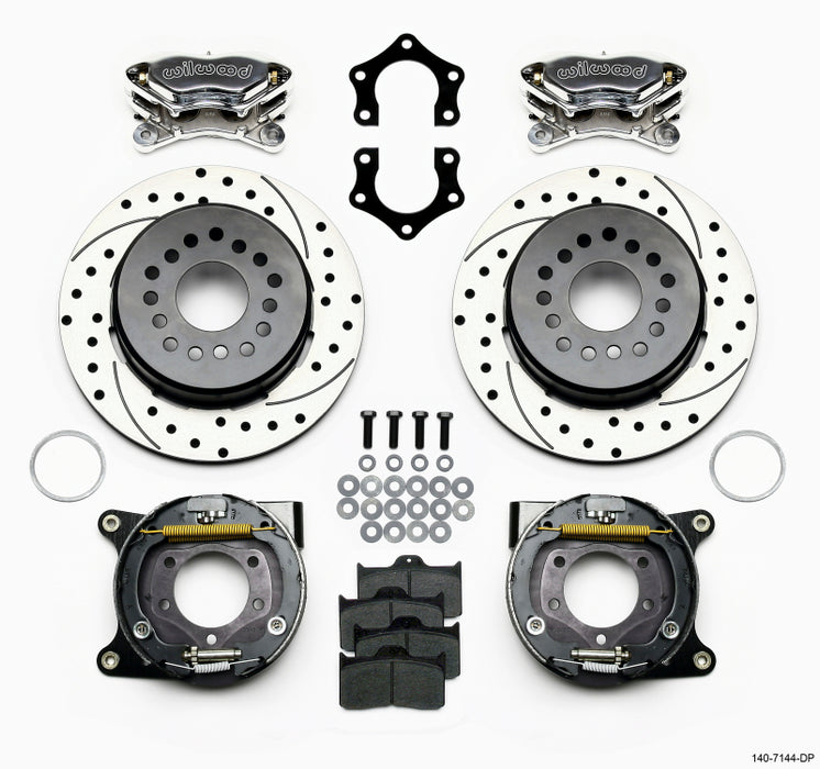 Wilwood Forged Dynalite P/S P-B Kit Drilled Polished Mopar/Dana 2.36in Off w/Snap Ring Bearing