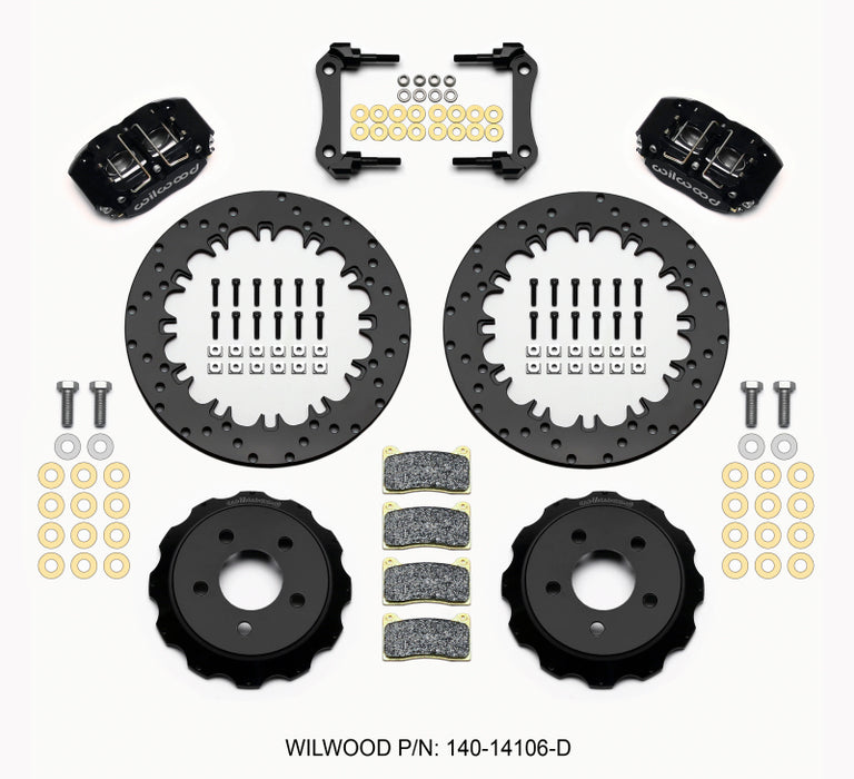 Wilwood Dynapro Radial Rear Drag Kit 12.90in Drilled 15-23 Mustang