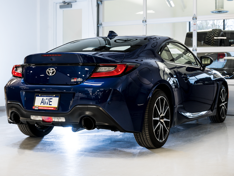 AWE Tuning Subaru BRZ / Toyota GR86 / Toyota 86 Track Edition Cat-Back Exhaust- Diamond Black Tips