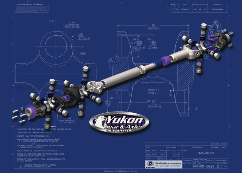 Yukon Gear Performance Rear Driveshaft HD for 2018 Jeep Rubicon 2 Door Manual