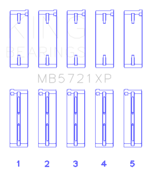 King Engine Bearings Nissan SR20DET (GTiR) 16V Performance Main Bearing Set - Size STD