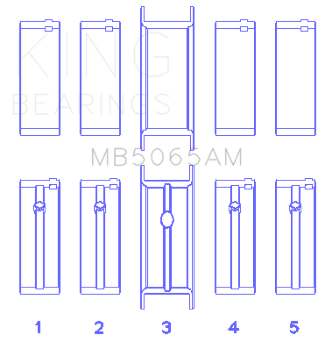 King Engine Bearings Chrysler/Mitsubishi 122ci 2.0L (Size 0.25) Main Bearing Set