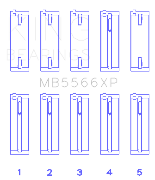 King Engine Bearings Audi A4 1.8L AEB Performance Main Bearing Set - Size +.25mm