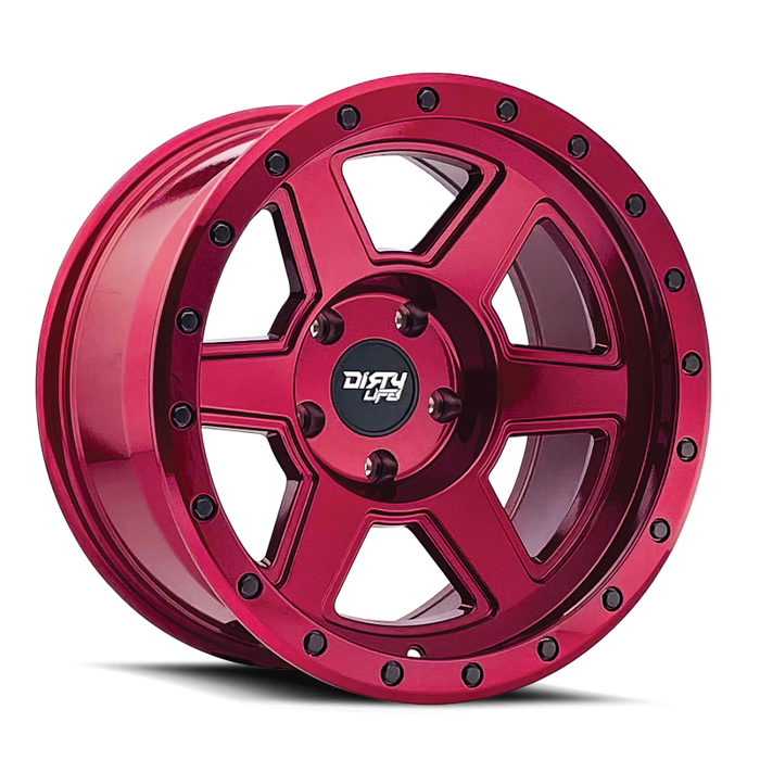 Dirty Life 9315 Compound 17x9 / 6x139.7 BP / -12mm Offset / 106mm Hub Crimson Candy Red Wheel
