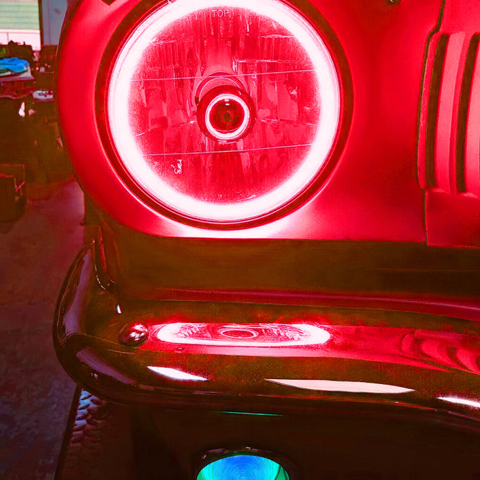 Oracle Pre-Installed Lights 7 IN. Sealed Beam - Red Halo