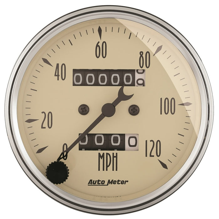 AutoMeter Gauge Kit 5 Pc. 3-1/8in. & 2-1/16in. Mech. Speedo. Wtmp & Oilp Antique Beige