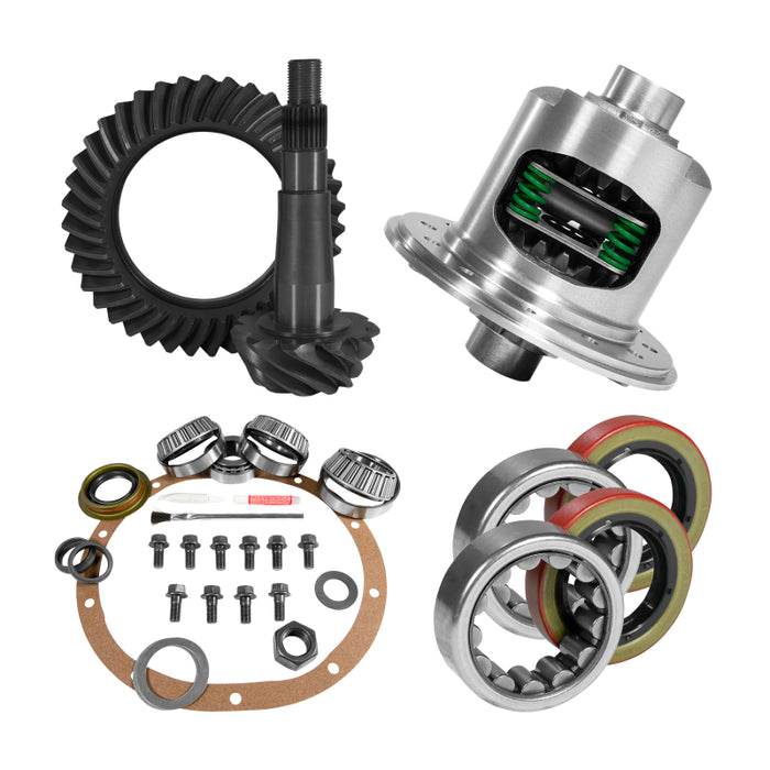 Yukon 8.25in CHY 4.56 Rear Ring & Pinion Install Kit Positraction 1.618in ID Axle Bearings