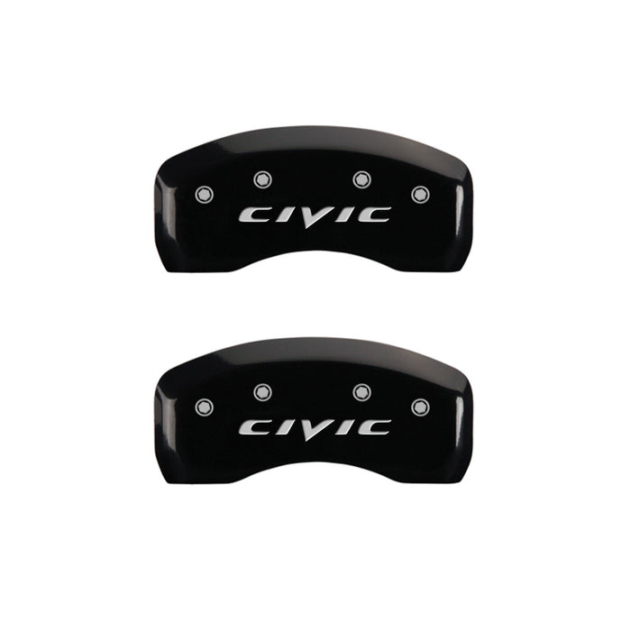 MGP 4 Caliper Covers Engraved Front & Rear MGP Yellow Finish Black Char 2017 Honda Civic